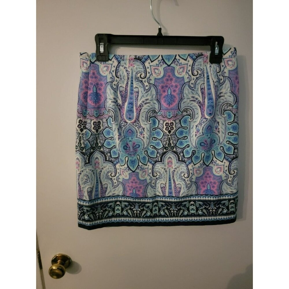 Talbots Pencil Skirt Womens Size 4 or 28 waist Business Work MultiColor Bohemian